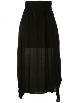 Плиссированная юбка миди C&M. Цвет: черный