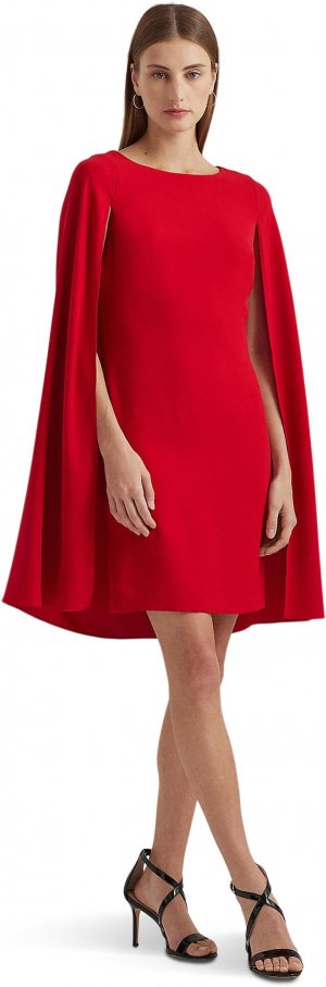 Коктейльное платье-кейп-жоржет LAUREN Ralph Lauren, цвет Martin Red