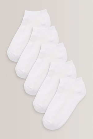 5 пар спортивных носков на мягкой подошве однотонного белого цвета , белый Next
