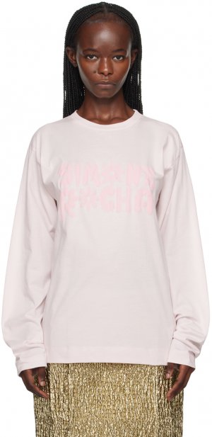 Розовая футболка с длинным рукавом Graphic Project Simone Rocha