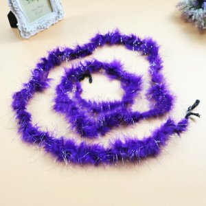 Карнавальное боа шарф из перьев с блестками, цвет фиолетовый, 200 см, 8 г Happy Pirate. Цвет: фиолетовый