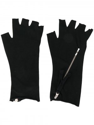 Перчатки-митенки с молниями Thom Krom. Цвет: черный