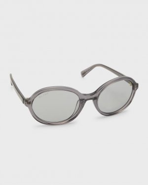Бархатные полупрозрачные круглые солнцезащитные очки из ацетата BY FAR