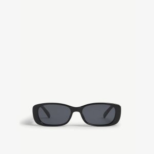 Нереально! солнцезащитные очки в прямоугольной оправе из ацетата , цвет mat blk coal smoke mono Le Specs
