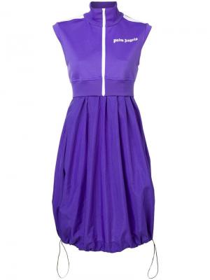 Платье без рукавов в спортивном стиле Palm Angels. Цвет: фиолетовый