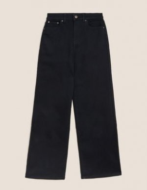 Широкие джинсы с высокой талией, Marks&Spencer Marks & Spencer. Цвет: черный