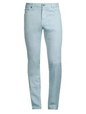 Прямые джинсы узкого кроя из хлопка и льна Pt Torino, синий Torino