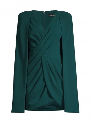Плиссированное мини-платье с рукавами-накидками, зеленый Lavish Alice