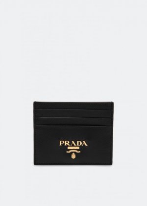 Картхолдер PRADA Saffiano leather card holder, черный