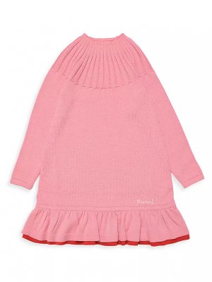Платье из смесовой шерсти с оборками для маленьких девочек и , цвет begonia pink Marni