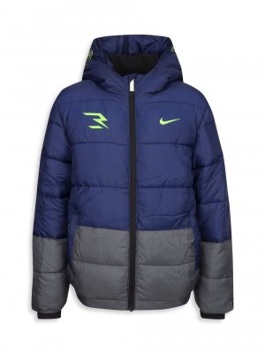 Куртка-пуховик x 3Brand By Russell Wilson Sideline для мальчиков и мальчиков, серый Nike