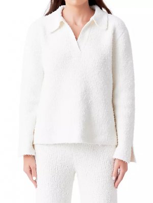 Текстурированный свитер с нечетким воротником , цвет cream Endless Rose