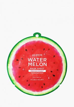 Маска для лица Holika Watermelon Mask Sheet, увлажняющая, 25 мл. Цвет: прозрачный