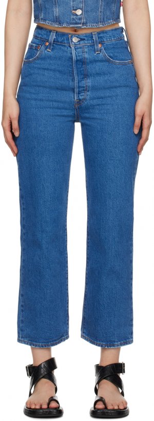 Синие прямые джинсы до щиколотки с рельефной клеткой Levi'S, цвет Jazz pop Levi's
