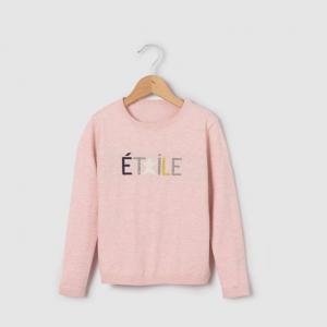 Пуловер с жаккардовым принтом звезда 3-12 лет R essentiel. Цвет: розовый меланж