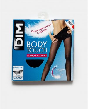 Бесшовные прозрачные колготки Body Touch с эффектом второй кожи Dim, черный DIM