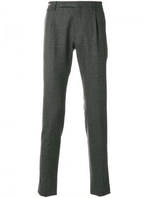 Классические зауженные брюки Tagliatore. Цвет: серый