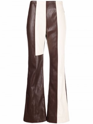 Широкие брюки со вставками Erika Cavallini. Цвет: коричневый