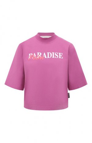 Хлопковая футболка Palm Angels. Цвет: розовый