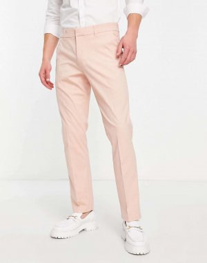 Розовые узкие костюмные брюки New Look. Цвет: розовый