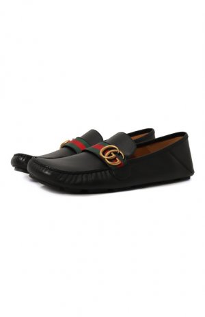 Кожаные мокасины Gucci. Цвет: чёрный