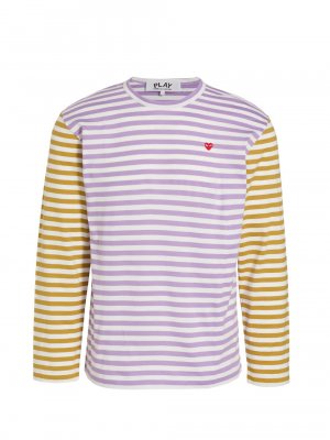 Рубашка с длинным рукавом в разноцветную полоску Comme des Garçons PLAY, фиолетовый Play