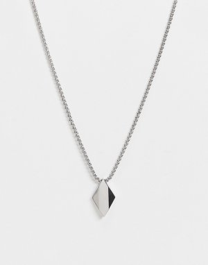 Серебристое ожерелье с кулоном из нержавеющей стали -Серебристый Icon Brand