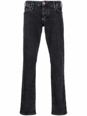Прямые джинсы средней посадки Philipp Plein. Цвет: серый