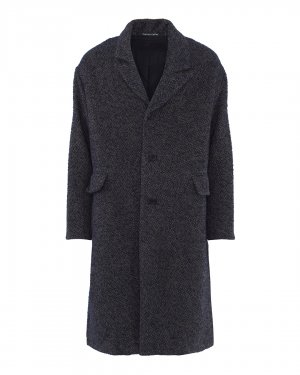 Пальто из шерсти Hannes Roether. Цвет: тем.синий+коричневый
