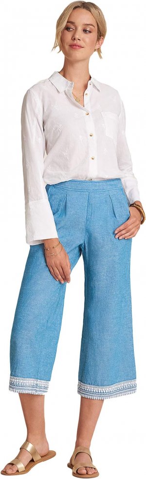 Укороченные широкие брюки - шамбре , синий Hatley