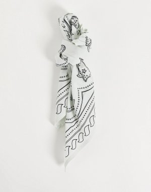 Белый шарф с принтом дракона из органического хлопка Bam-Голубой Weekday