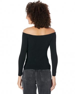 Свитер Off-the-Shoulder Sweater, черный BCBGMAXAZRIA