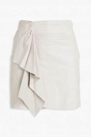 Кожаная мини-юбка Zyrma с драпировкой и защипами Iro, цвет Off-white IRO