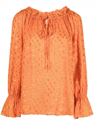 LAutre Chose блузка в горох с пышными рукавами L'Autre. Цвет: оранжевый