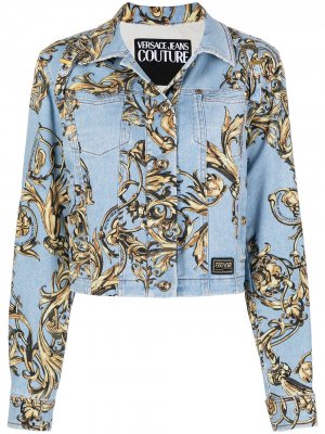 Джинсовая куртка с принтом Regalia Baroque Versace Jeans Couture. Цвет: синий